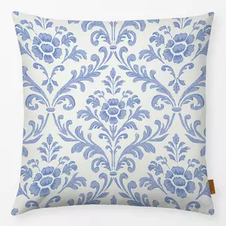 Kissen Cottage Damast blau