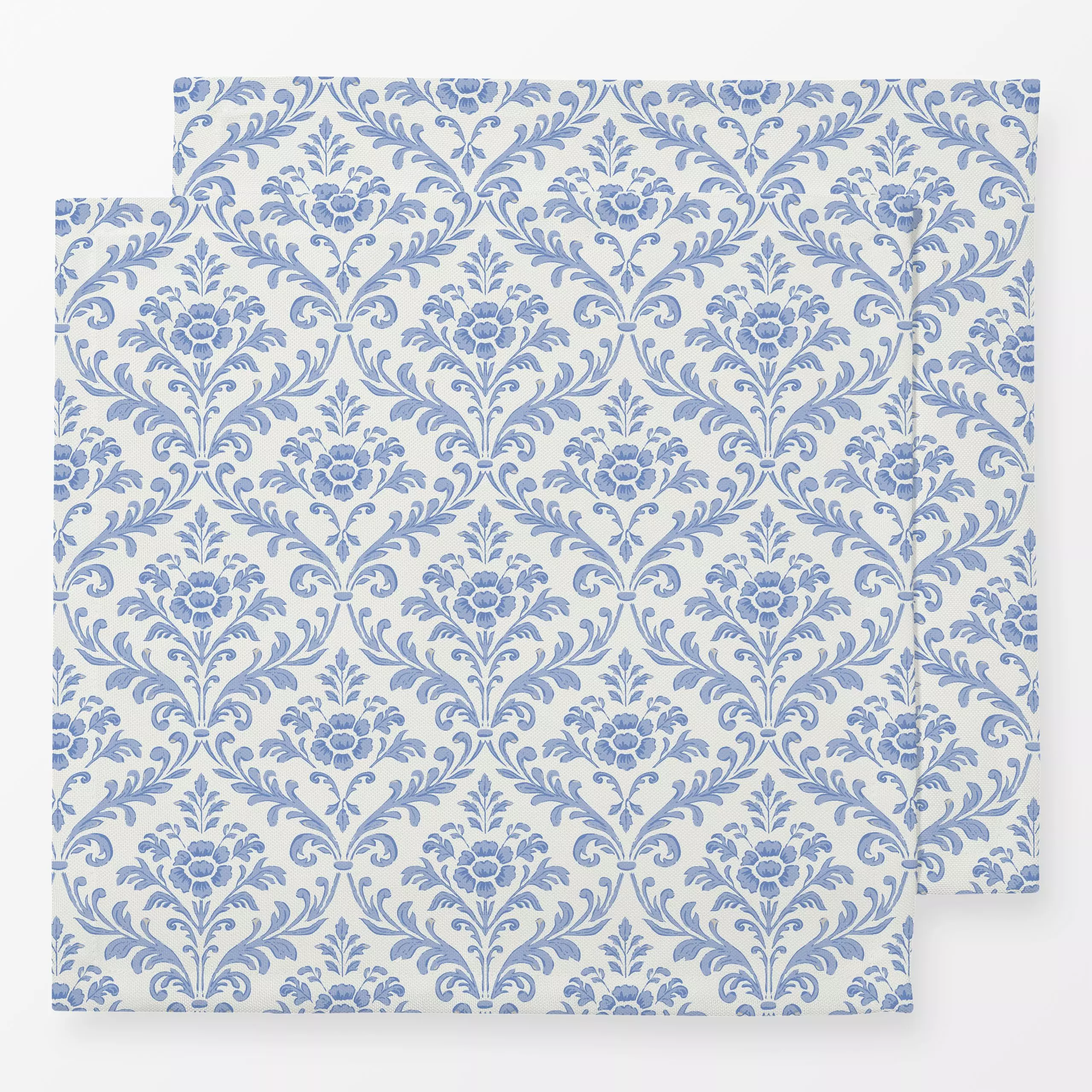 Servietten Cottage Damast blau - Sommer, Symbole & Muster, Retro & Vintage - von „Katrin Graff"; floral, vintage, landhaus, ...