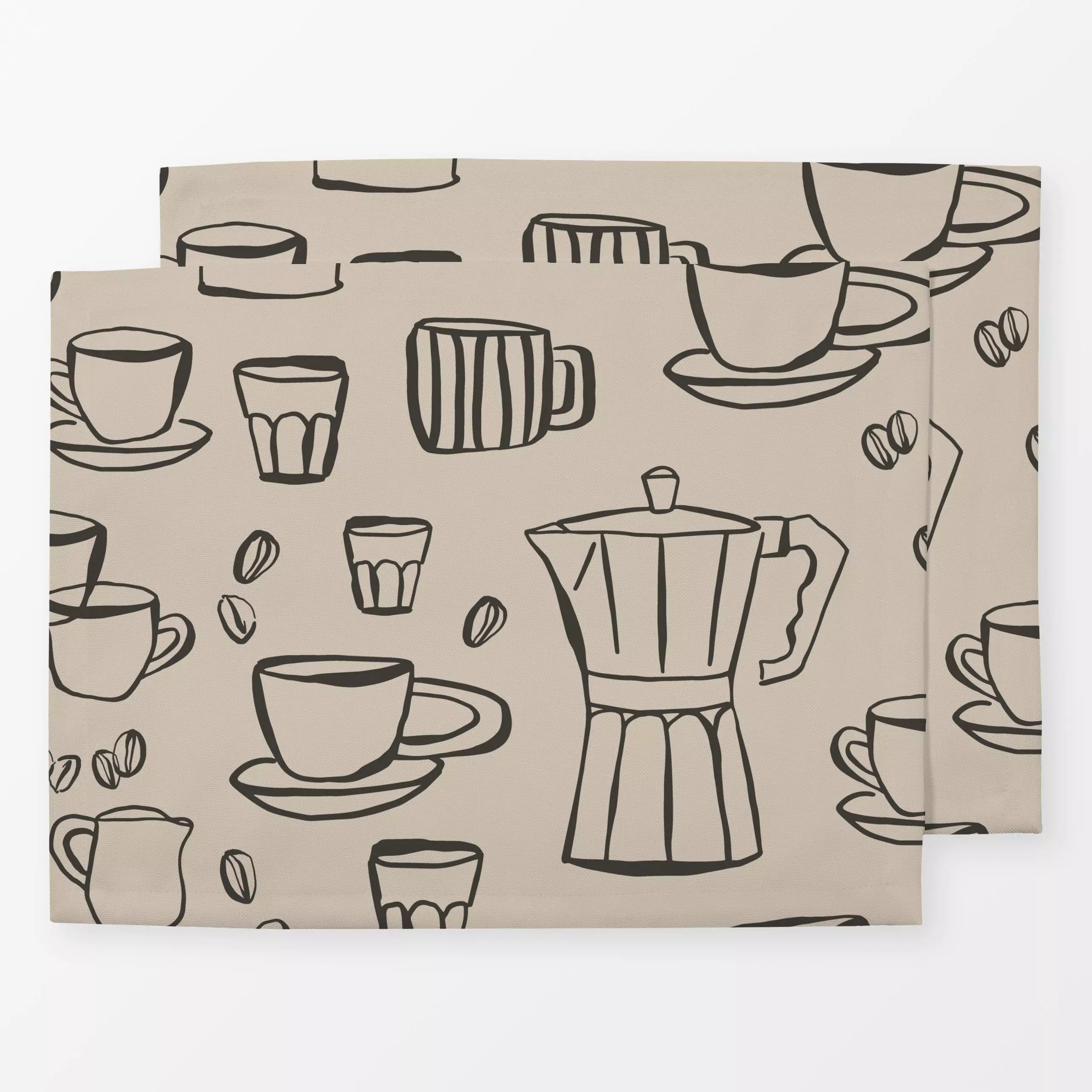 Tischset Coffee Love Beige, Essen & Trinken, von Kruth Design