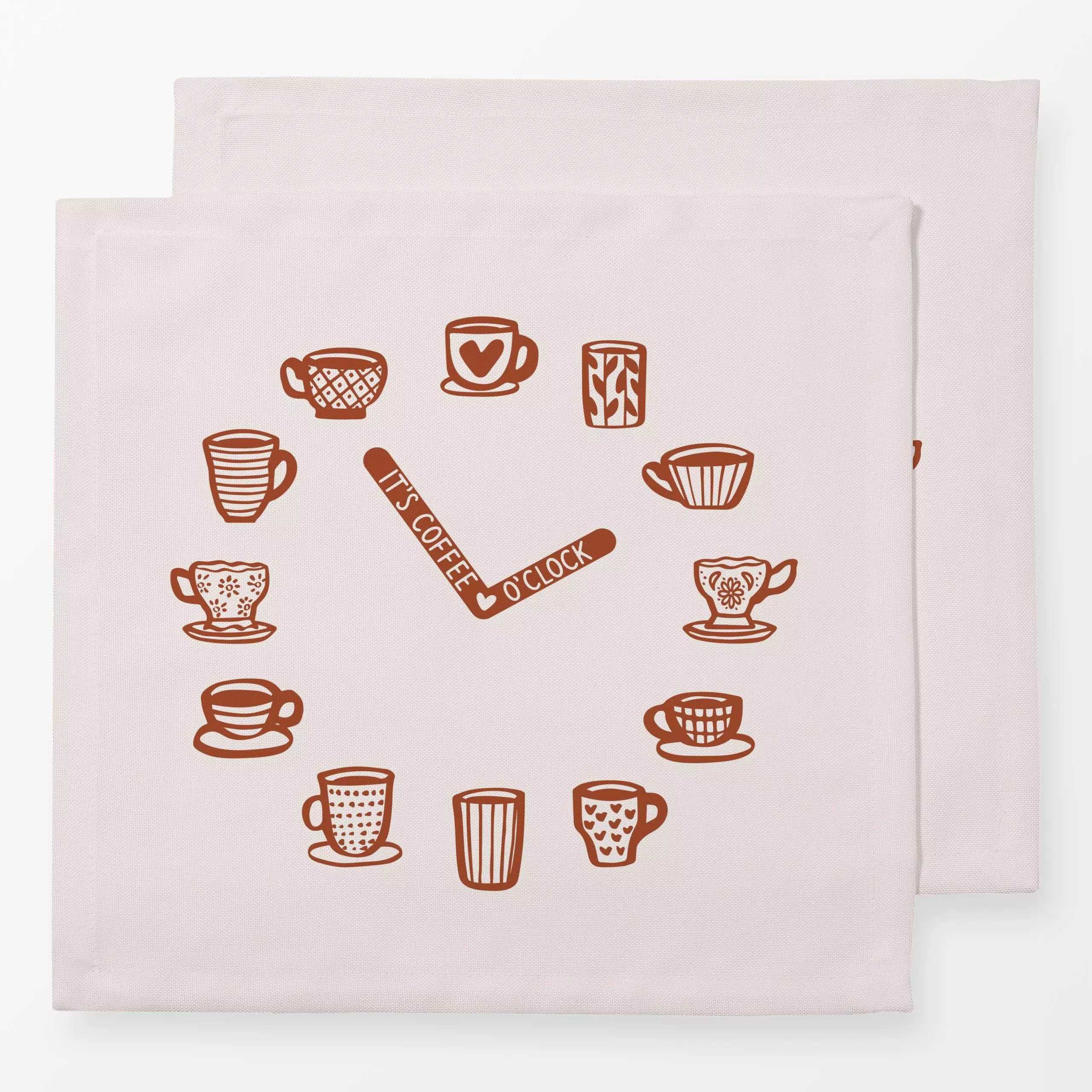 Servietten It's Coffee O'Clock - Herbst, Symbole & Muster, Küche, Essen & Trinken - von „Kathrin Woo"; boho, Kaffee, modern,...