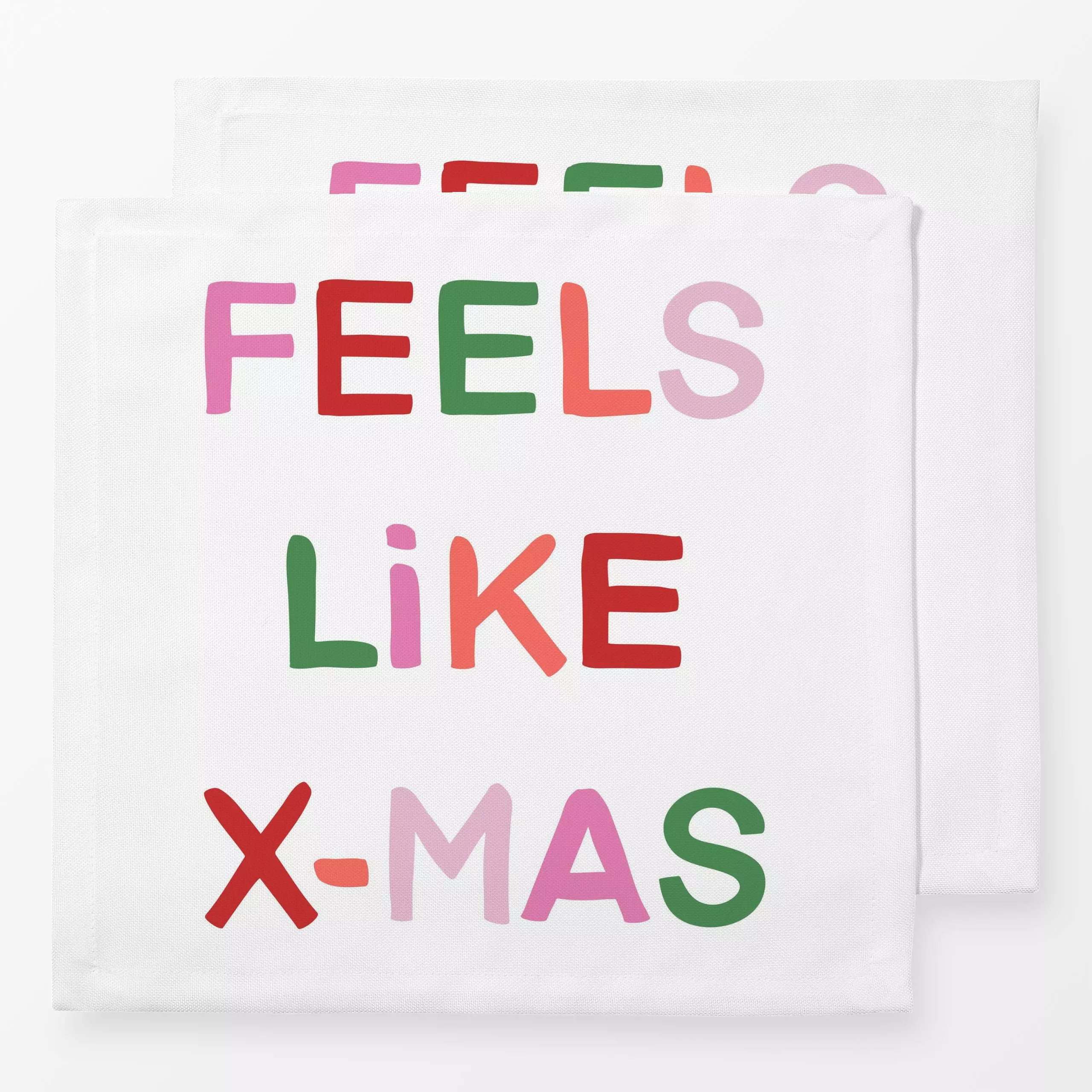 Servietten Feels Like Christmas - Sprüche & Schriftzüge, Weihnachten - von „Vivian Hasenclever"; rosa, Weihnachten, modern, ...