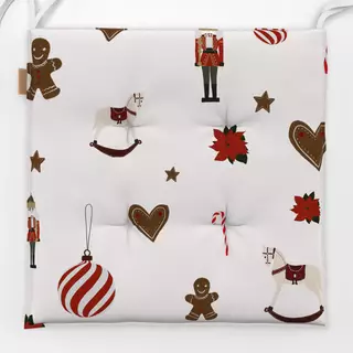 Sitzkissen Weihnachten Muster Beige