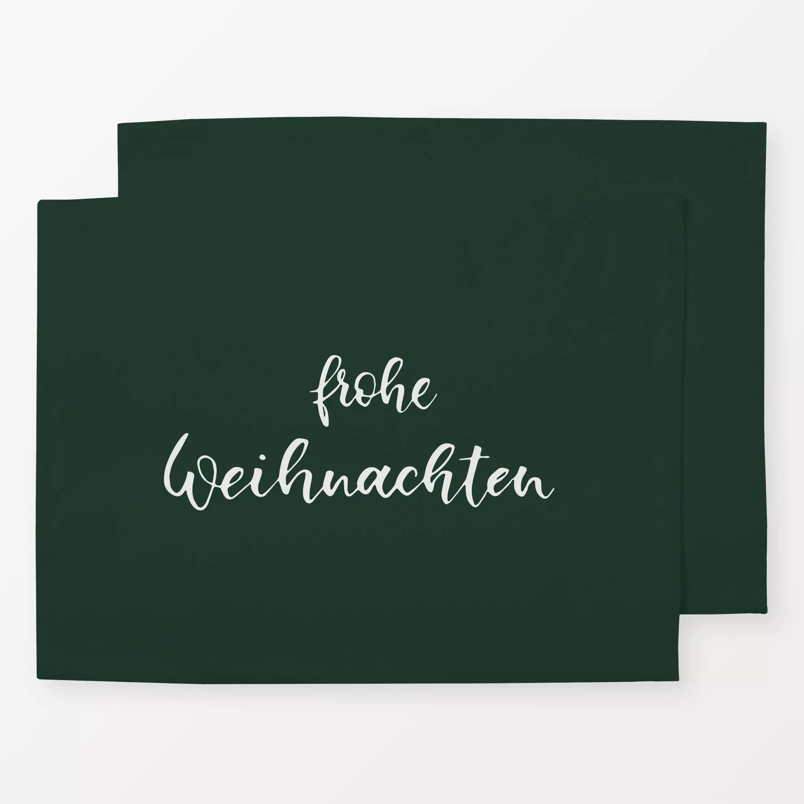 Tischset Frohe Weihnachten tannengrün - Sprüche & Schriftzüge, Weihnachten, Winter - von „Katrin Graff"; xmas, weihnachtlich...