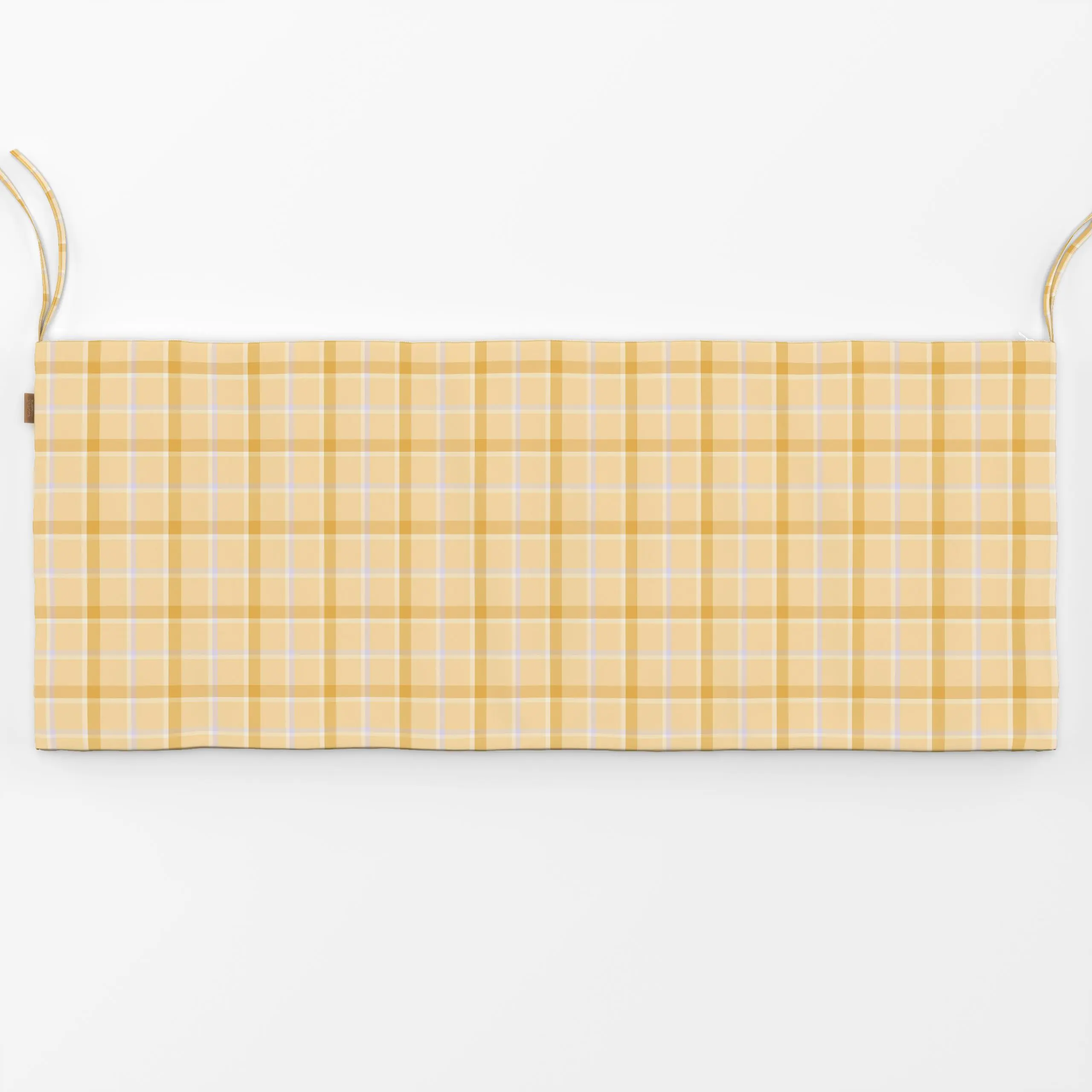 Bankauflage Karo Gingham Tartan Gelb - Frühling, Symbole & Muster, Ostern - von „Monika Strigel"; Orange, landhaus, klassisc...
