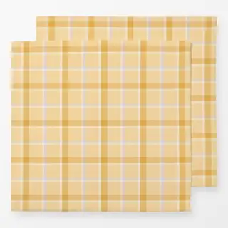 Servietten Karo Gingham Tartan Gelb