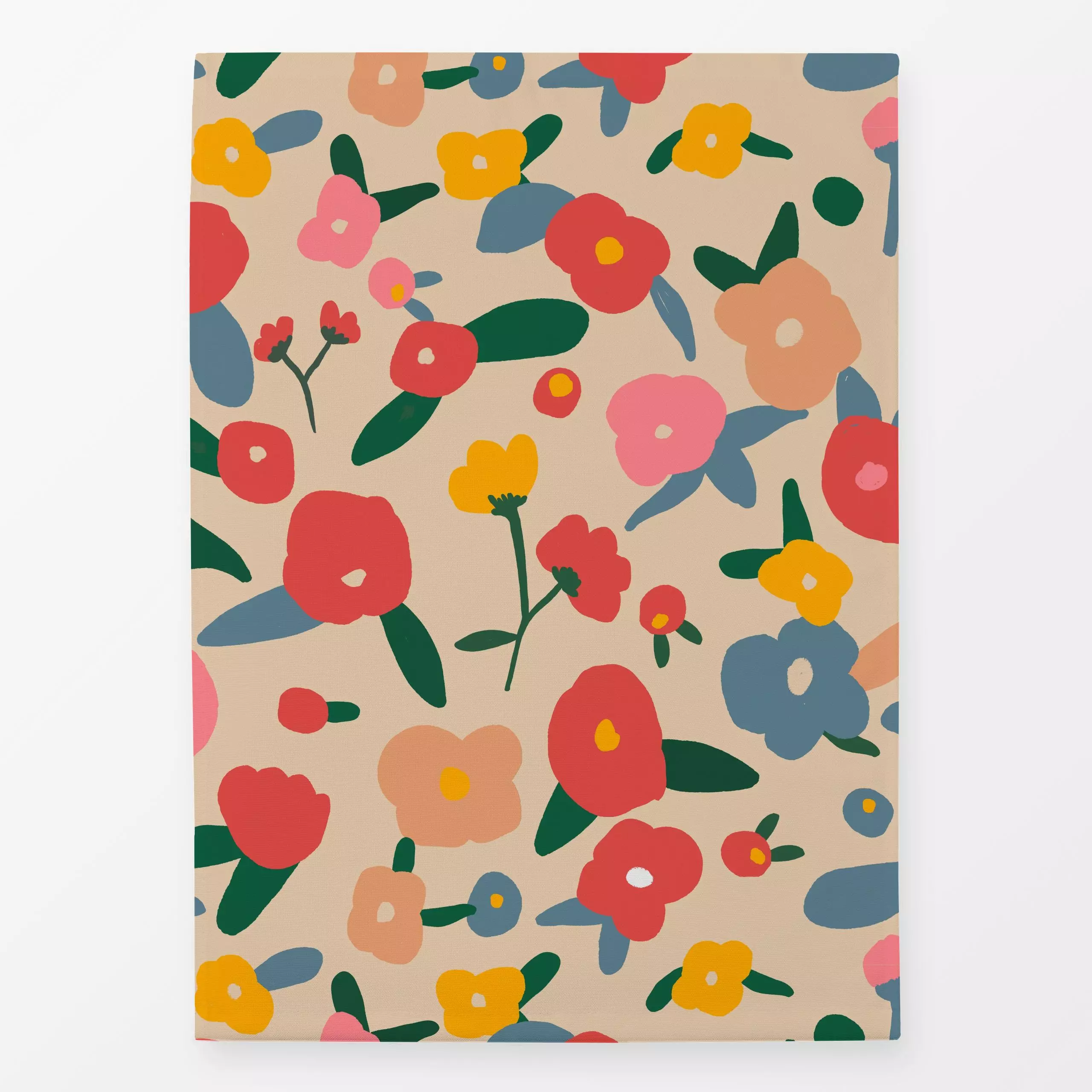 Geschirrtücher Scandi Flowers Red 2 - Blumen & Florales, Frühling - von „Ninola Design "; minimal, graphisch, Blumen, Pflanz...