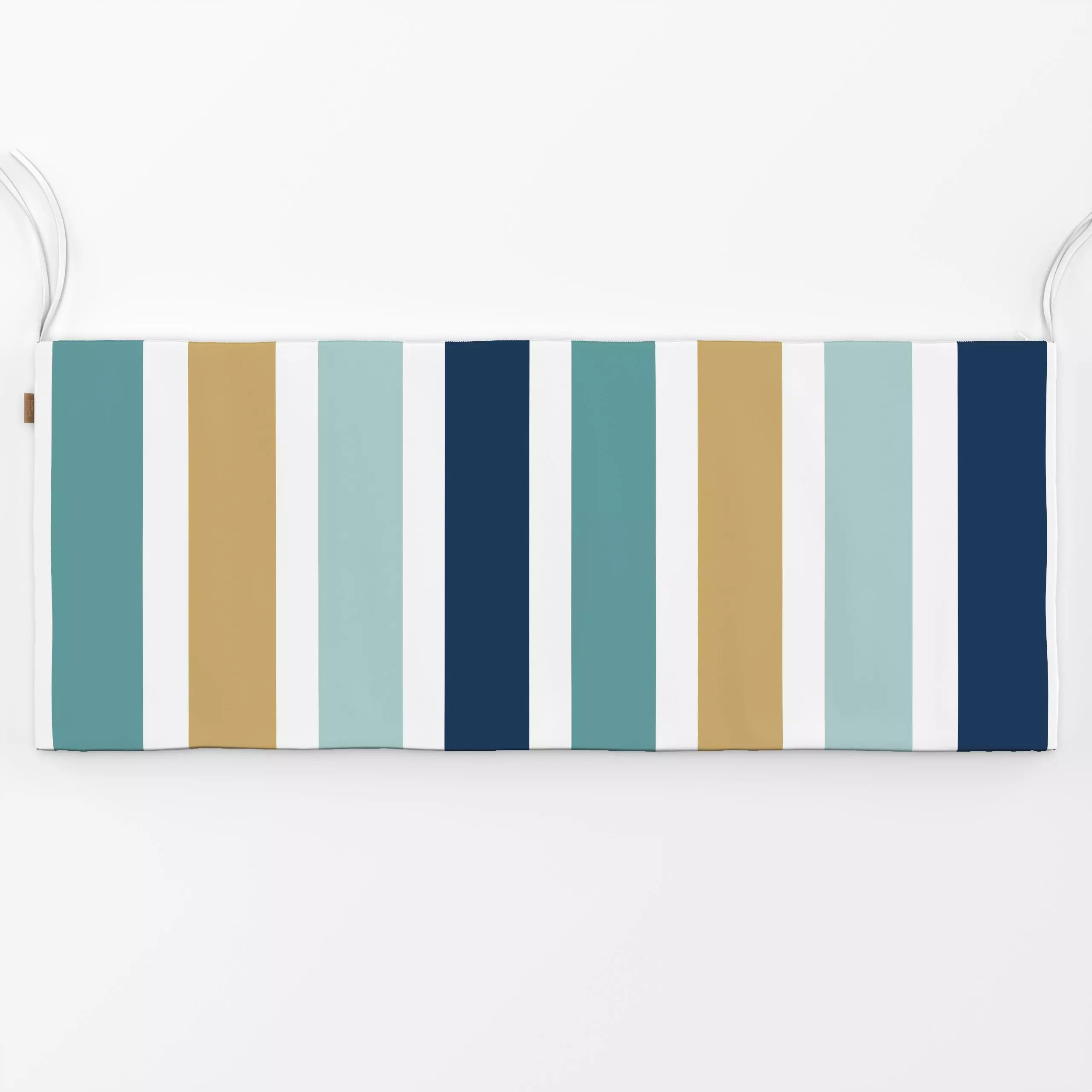 Bankauflage Block Streifen Vierfarbig - Symbole & Muster - von „Katrin Graff"; Meer, maritim, Segelboot, gestreift, Sommerli...