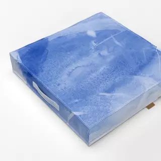 Bodenkissen Brush strokes blue 1