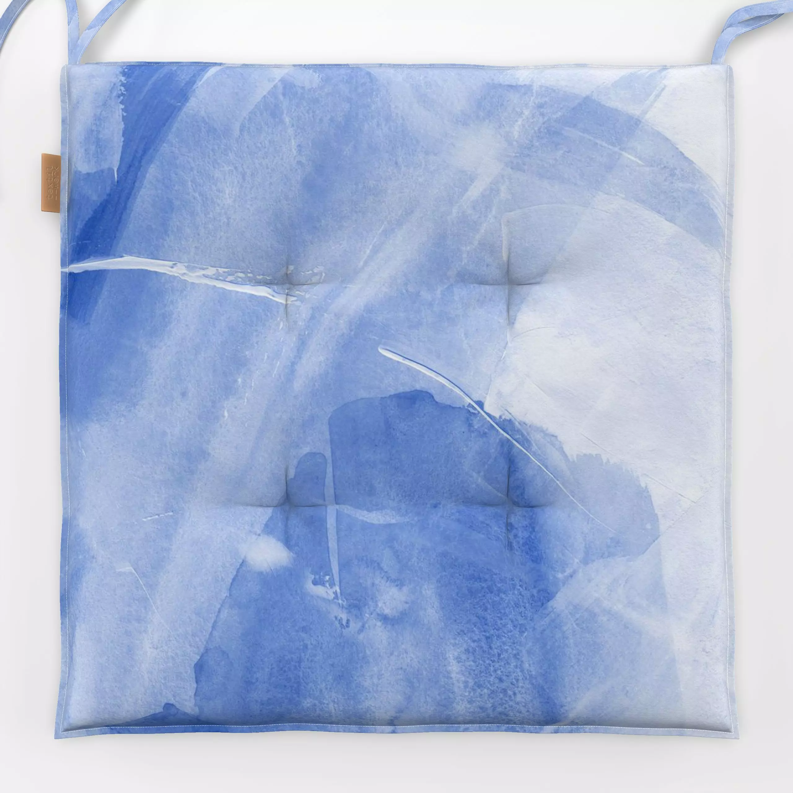 Sitzkissen Brush strokes blue 1 - Sommer - von „Nouveau Prints"; Aquarell, Pinselstrich, Abstrakt, Ozean, blau, watercolour,...