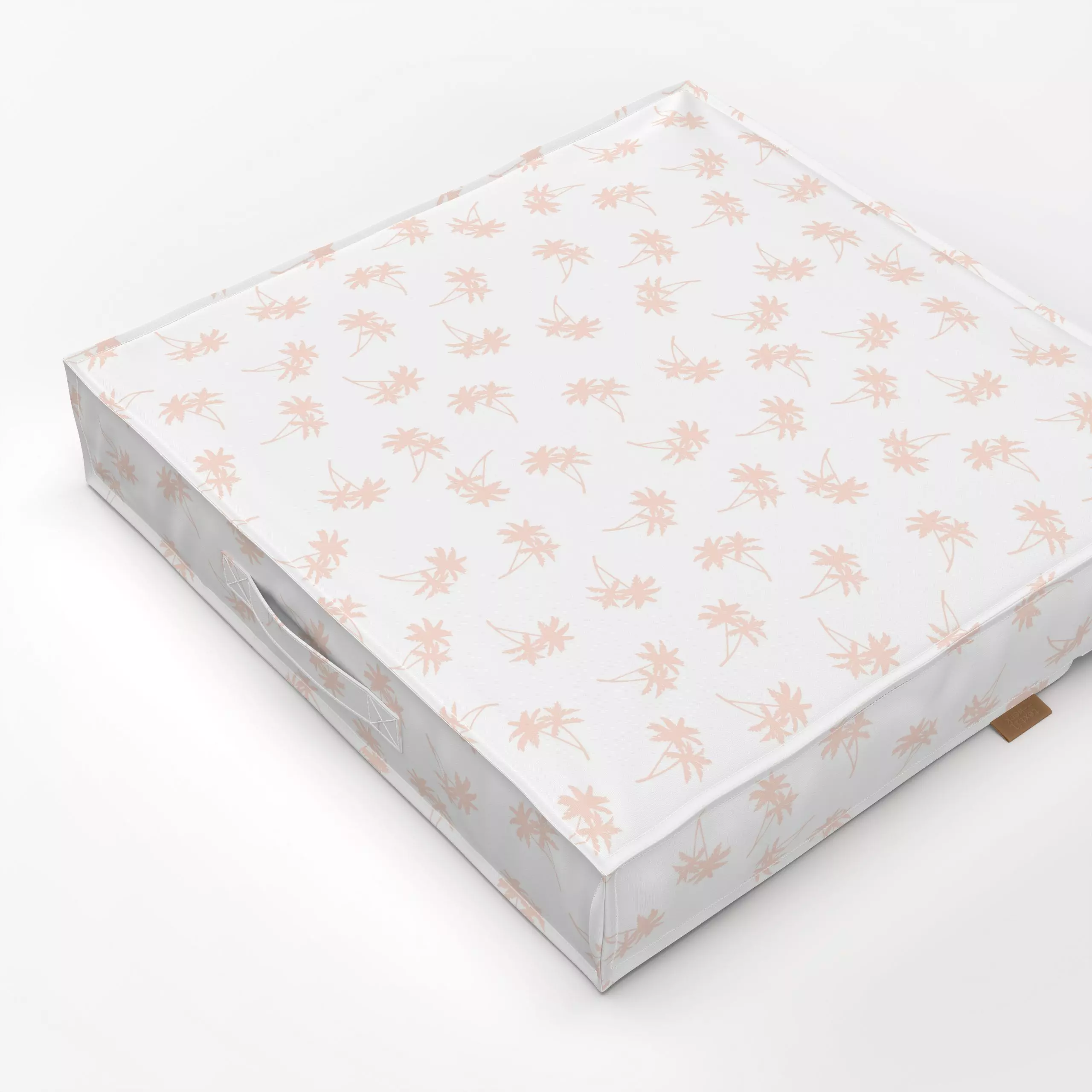 Bodenkissen Vintage Palms Peach - Sommer, Pflanzen & Botanik - von „Studio ROSAGRAU"; boho, hippie, Wasserfarben, Palmenwede...