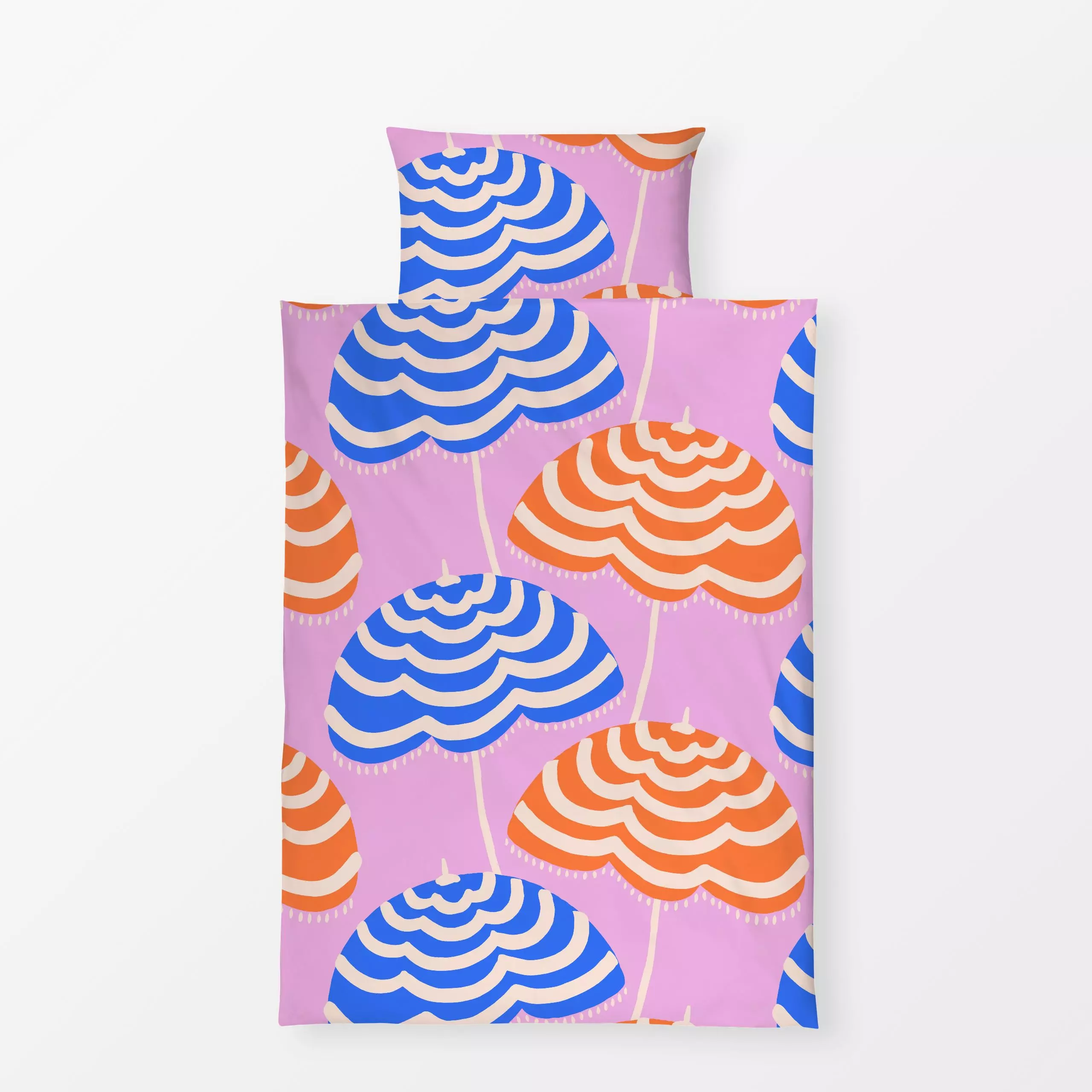 Bettwäsche Sonnenschirme - Sommer - von „Julia Schumacher"; Streifen, Blumen, Orange, beige, wellen, pink, sonnenschein, son...