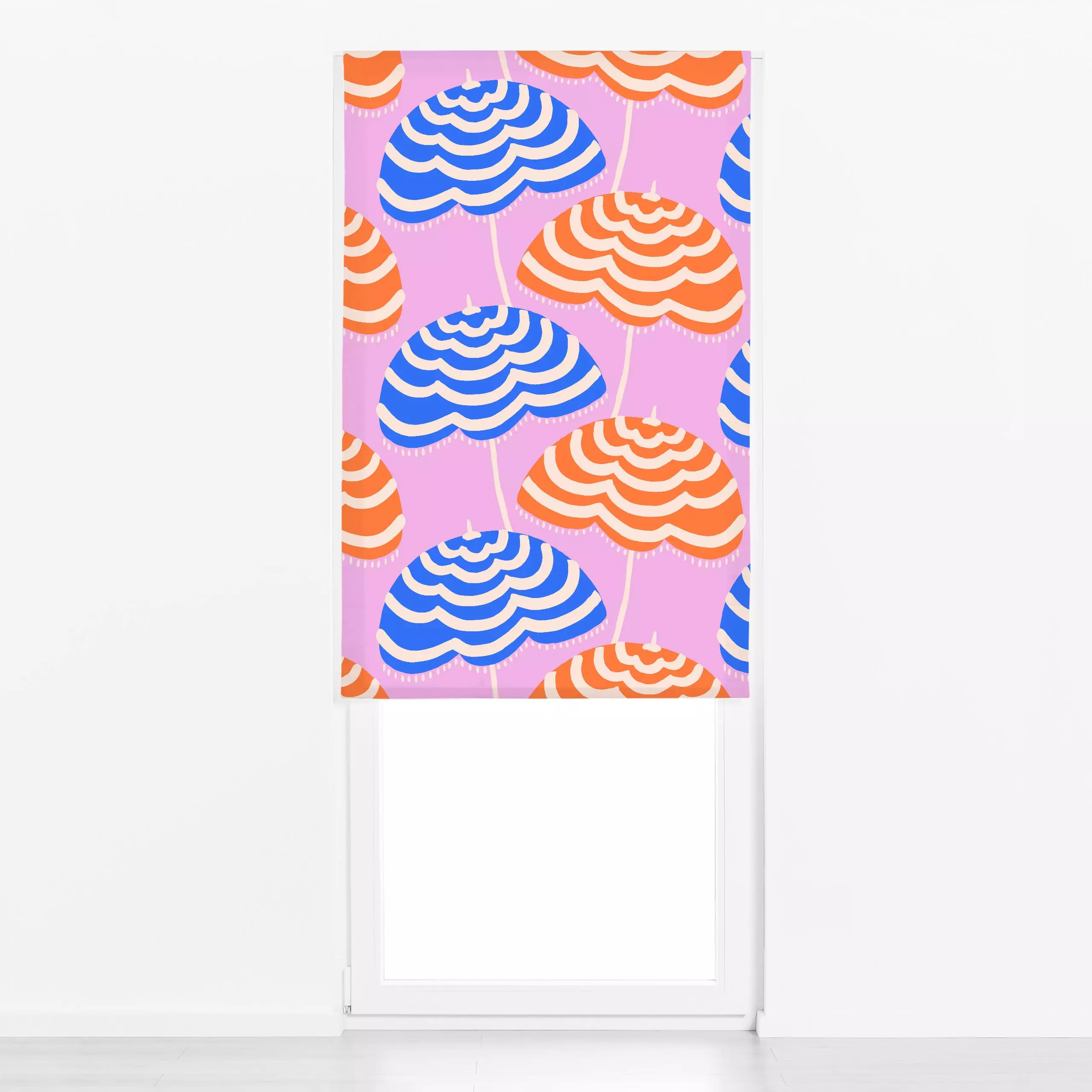 Raffrollo Sonnenschirme - Sommer - von „Julia Schumacher"; Streifen, Blumen, Orange, beige, wellen, pink, sonnenschein, sonn...