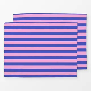 Tischset Streifen rosa-blau