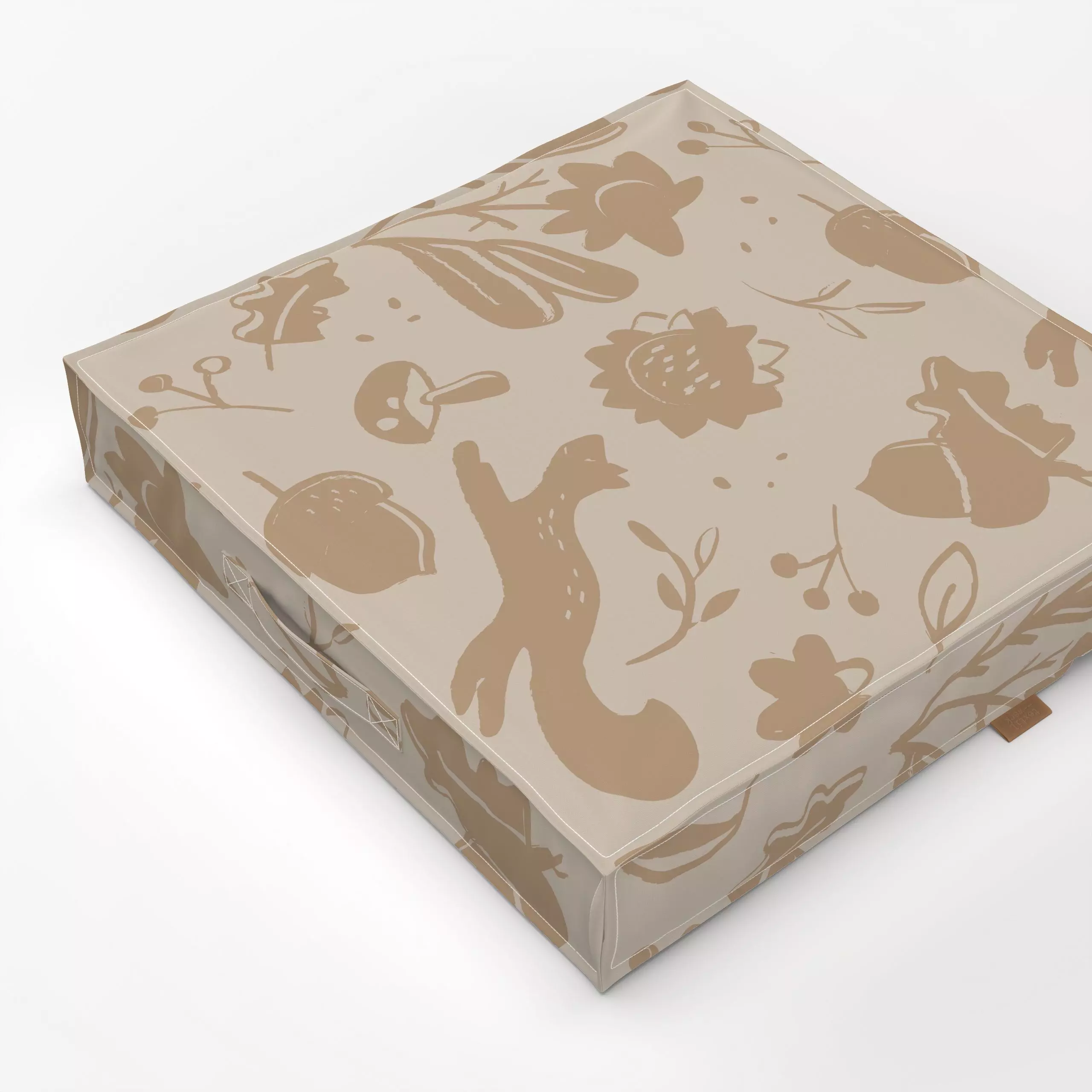 Bodenkissen Fuchs Herbst Allover sand - Natur & Landschaft - von „Kruth Design"; Zweig, Wald, Fuchs, sonnenblumen, Herbst, H...