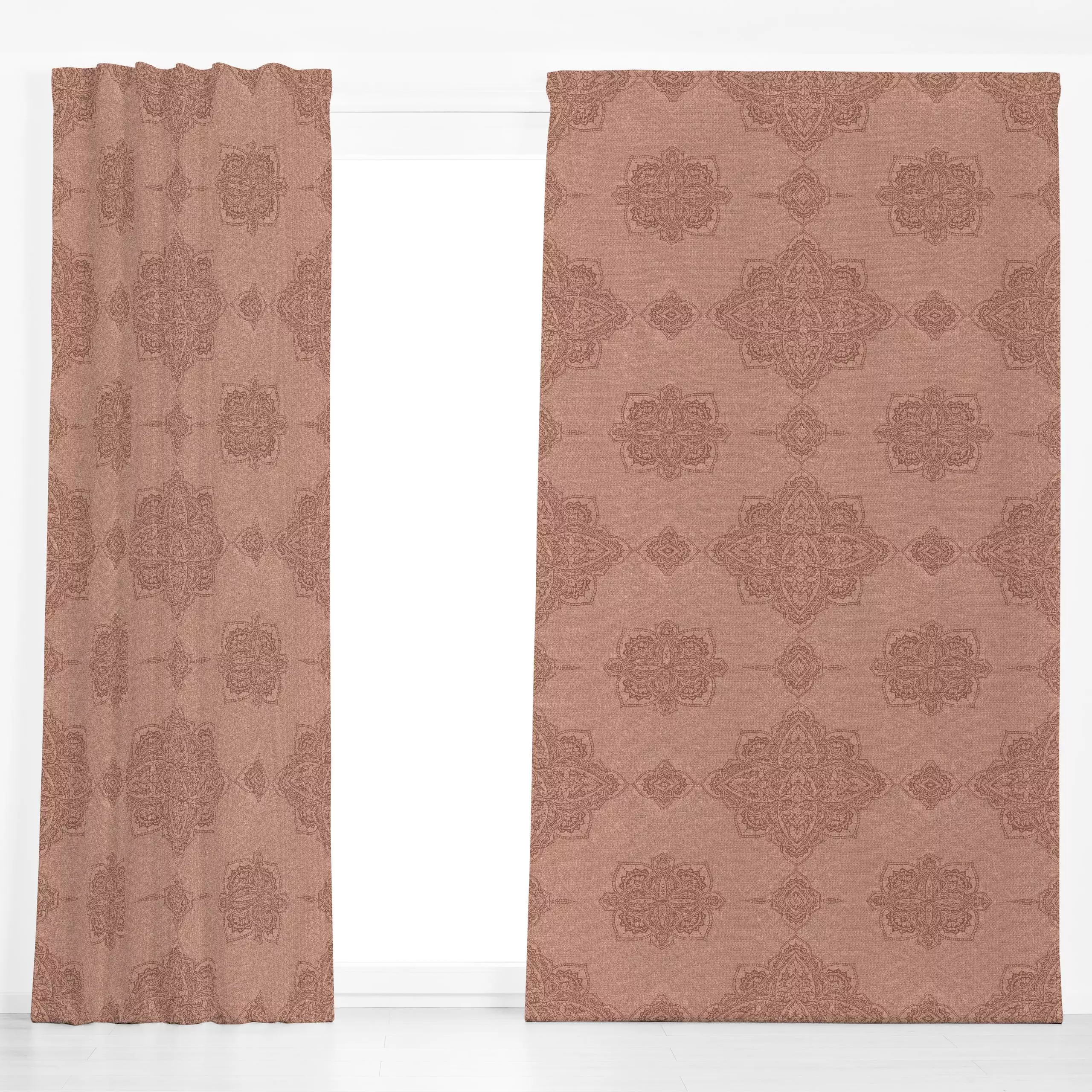 Dekovorhang Marrakech Mandala Terracotta - Symbole & Muster, Retro & Vintage - von „Bloomery Decor"; marrakesch, marrokko, t...