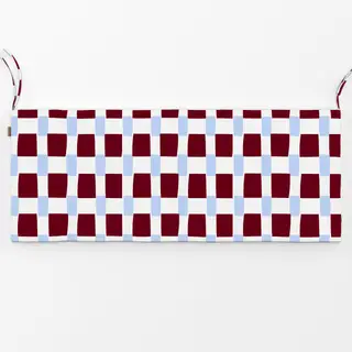 Bankauflage Karo Himmelblau & Beerenrot