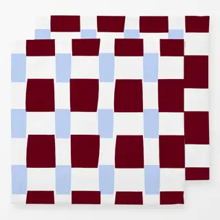 Servietten Karo Himmelblau & Beerenrot