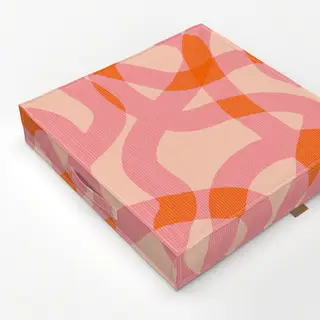 Bodenkissen Pink Orange Wellen Linien