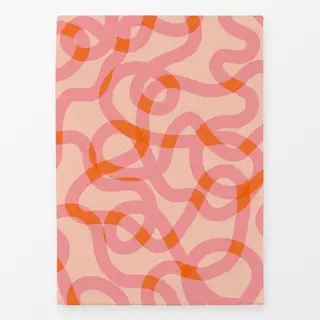 Geschirrtücher Pink Orange Wellen Linien