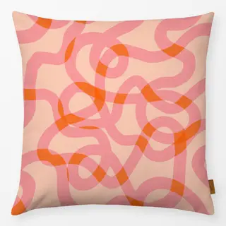Kissen Pink Orange Wellen Linien