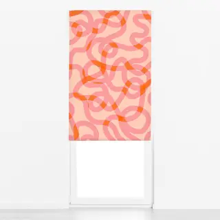 Raffrollo Pink Orange Wellen Linien