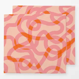 Servietten Pink Orange Wellen Linien