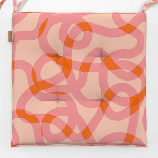 Sitzkissen Pink Orange Wellen Linien