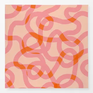 Tischdecke Pink Orange Wellen Linien