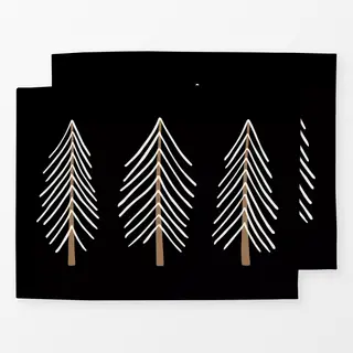 Tischset Winter Forest Black