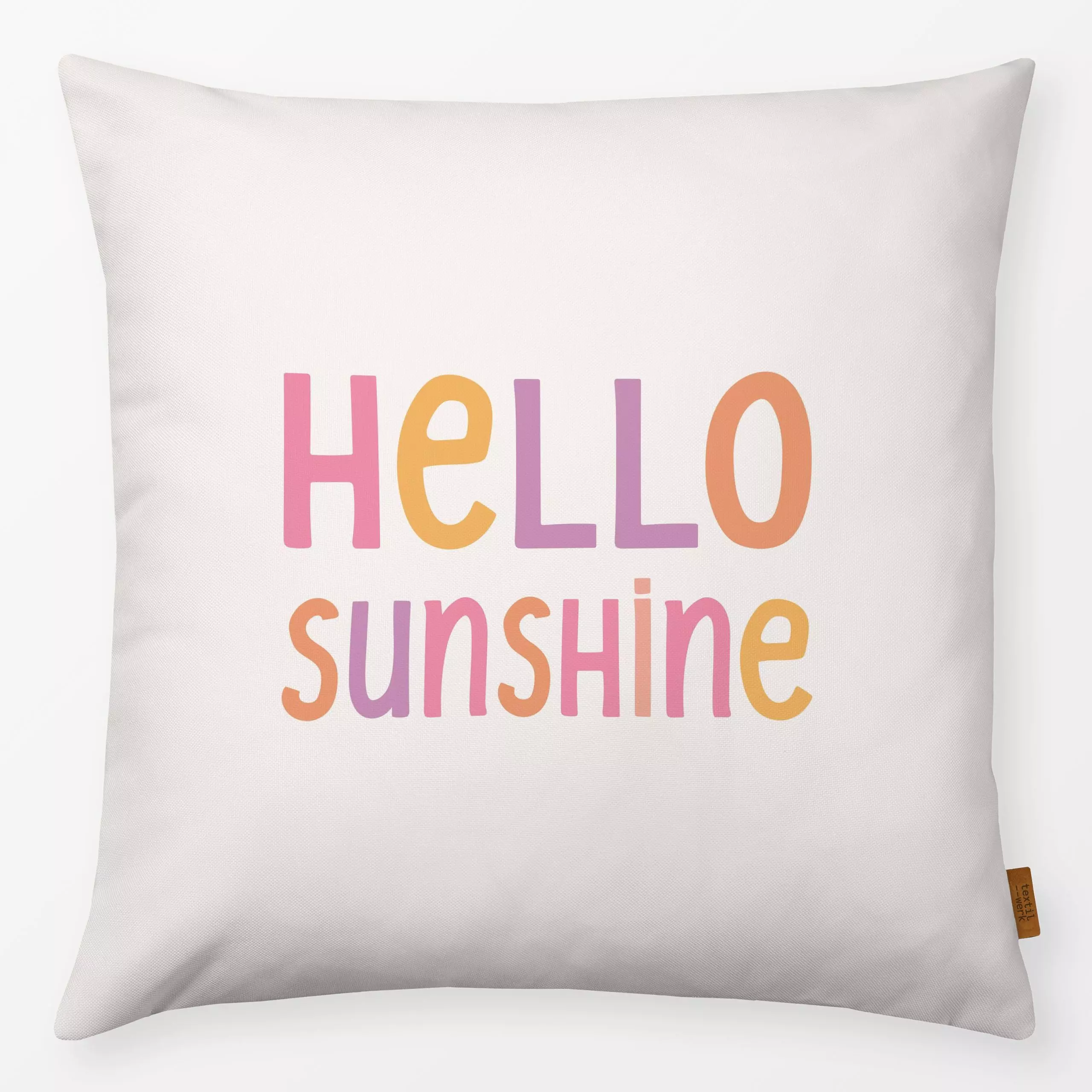 Kissen Hello Sunshine Lettering Multi - Kinderzimmer & Motive für Kinder, Sprüche & Schriftzüge - von „Kathrin Woo"; Kinder,...