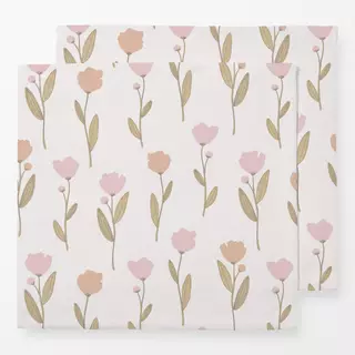 Servietten Flower Flow Beige Lachs Rosa