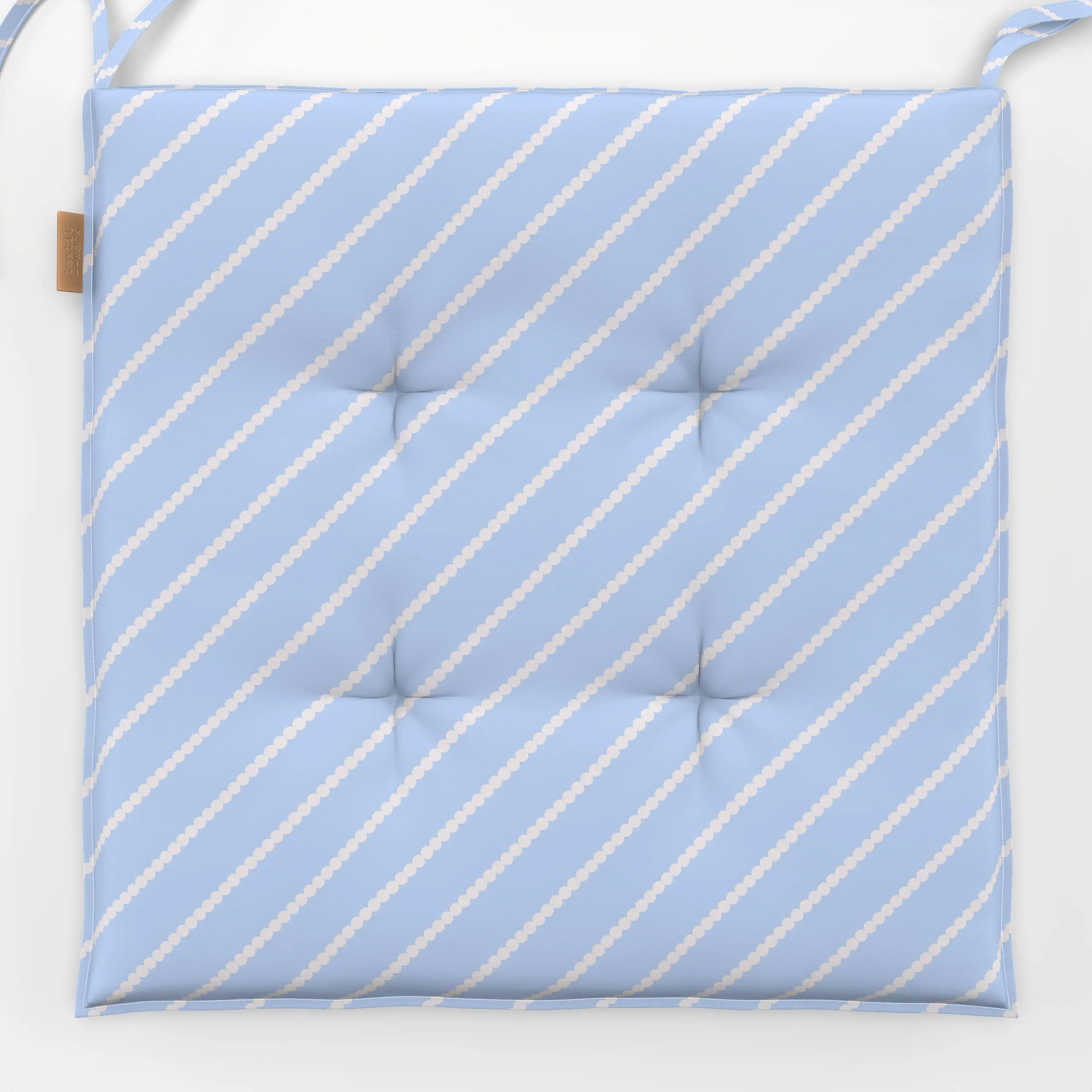 Sitzkissen Punkte Diagonale Blau - Symbole & Muster - von „Sophie Augustin Illustration"; Punkte, Streifen, Dots, gepunktet,...
