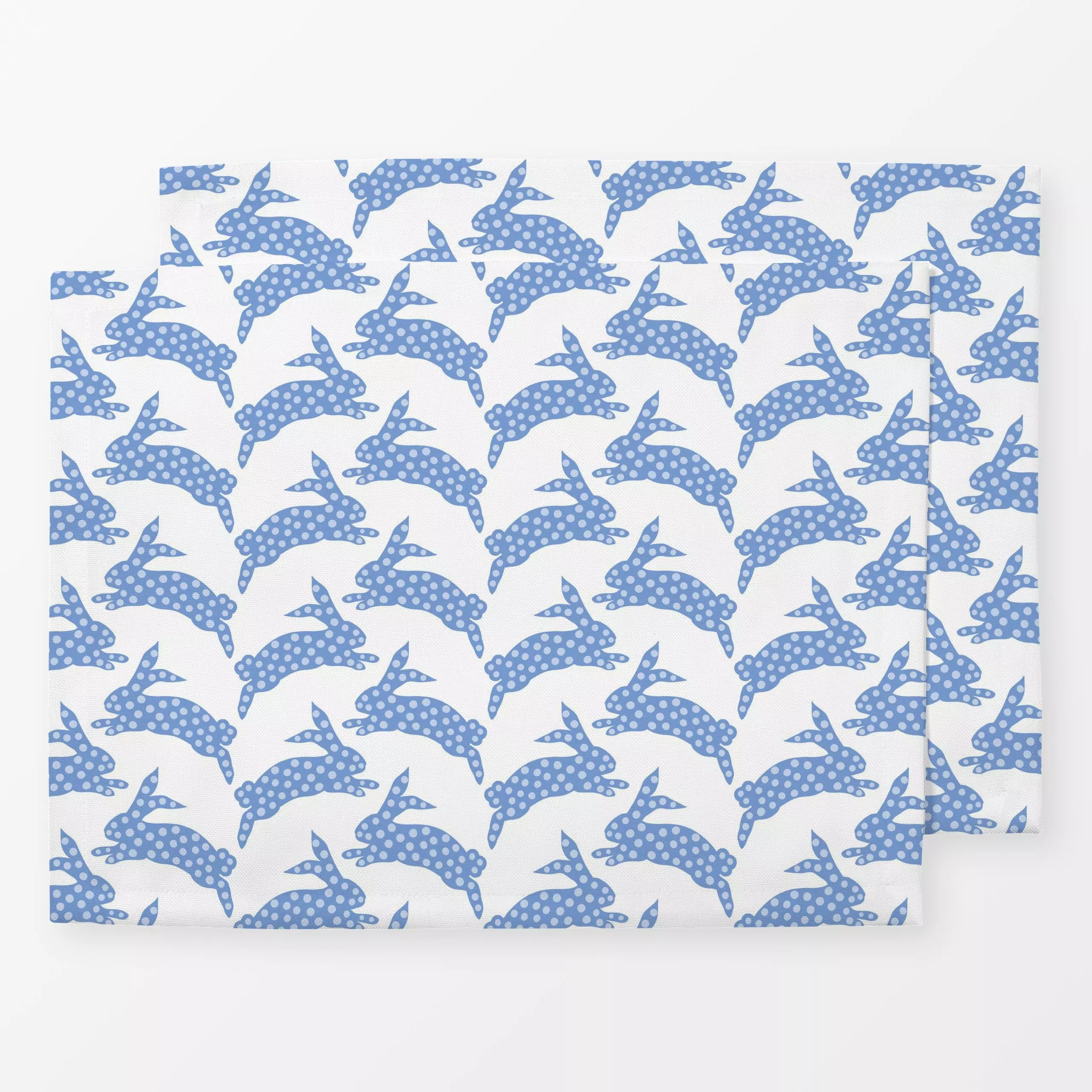 Tischset Osterhase blau - Frühling, Tiere - von „Vivian Hasenclever"; Muster, Kinder, Hase, modern, Kinderzimmer, Lustig, bl...
