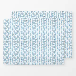 Tischset Fische blau Muster