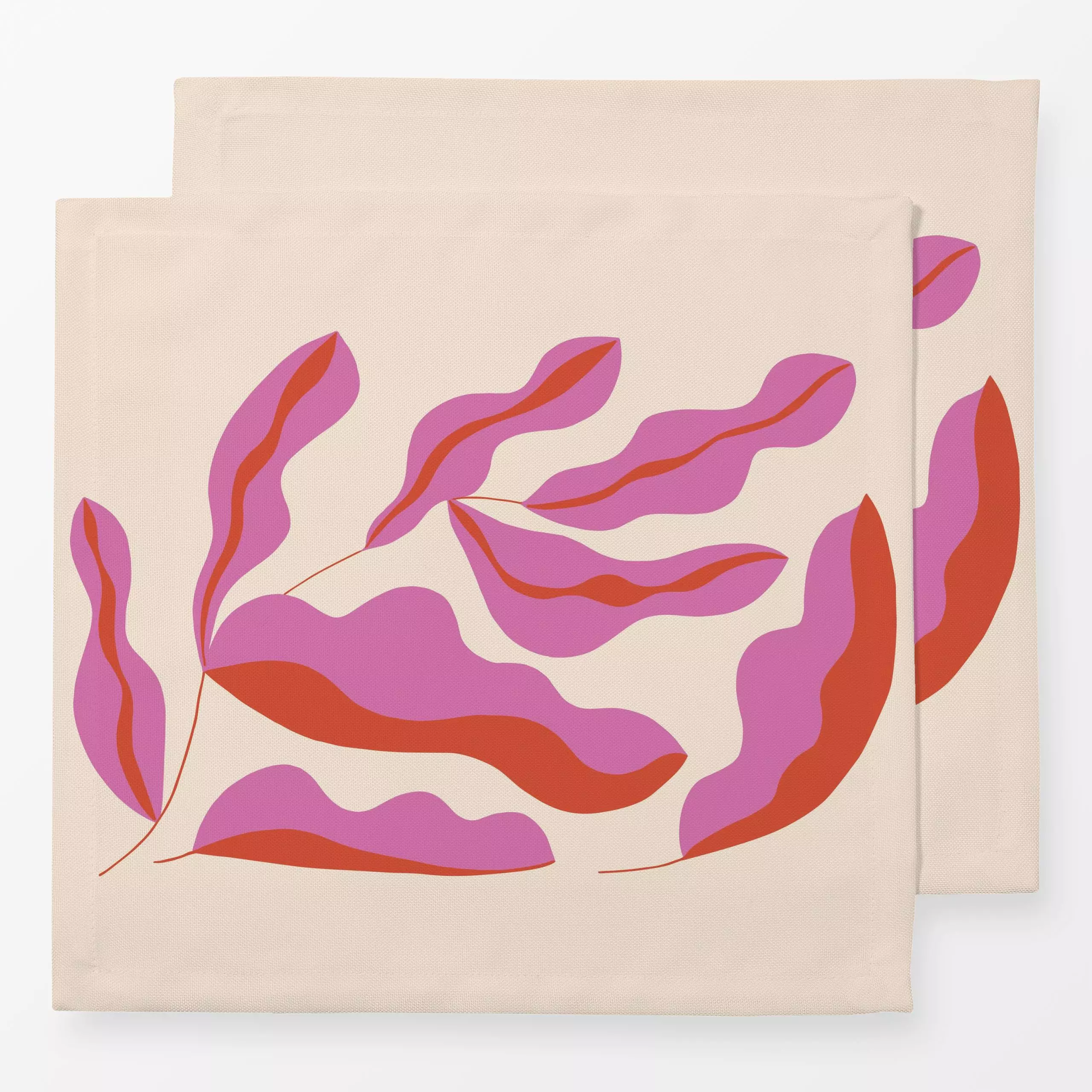 Servietten Flow Leaflover - Herbst, Pflanzen & Botanik - von „Julia Schumacher"; Zweig, Blatt, Blätter, wellen, lineart, lea...