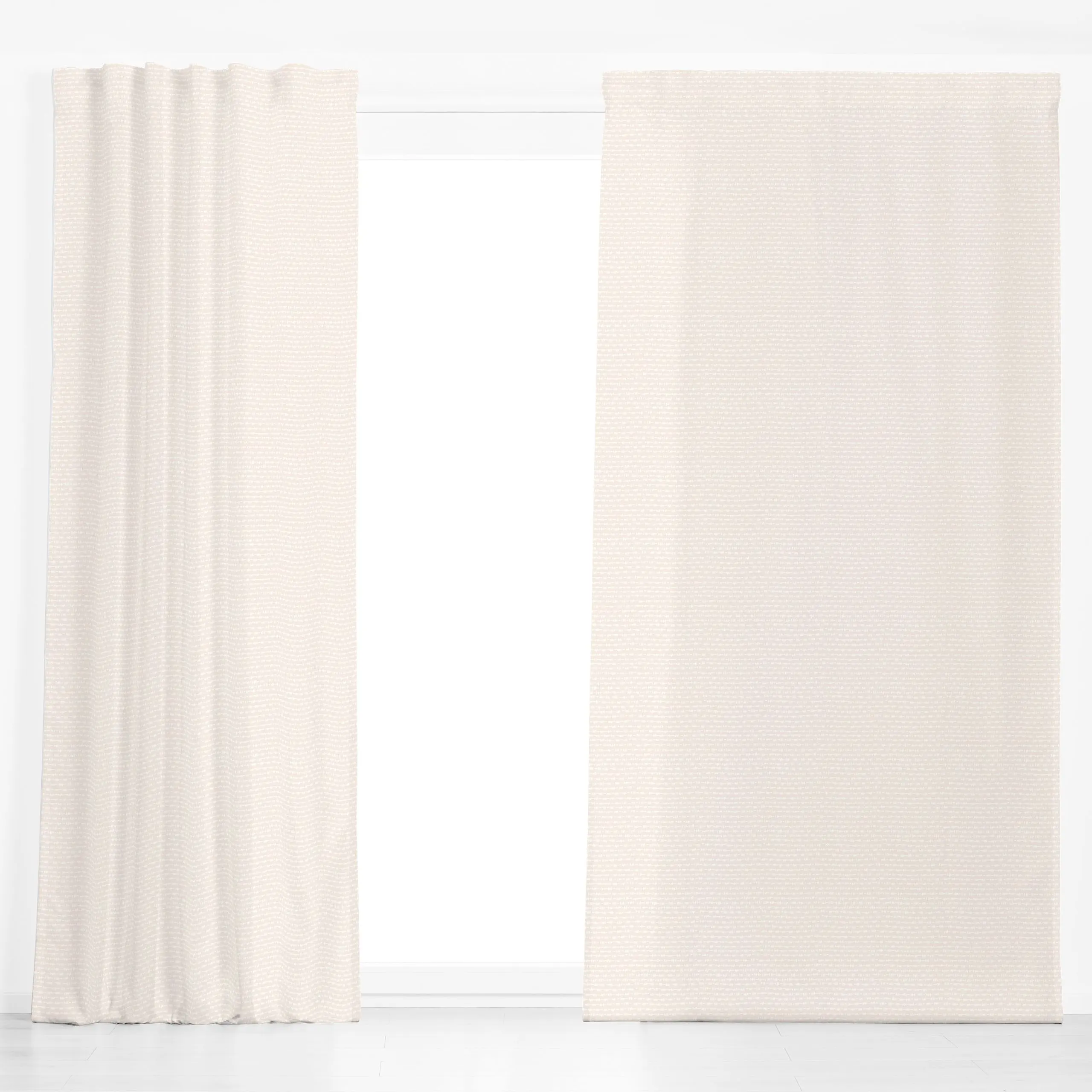 Dekovorhang Ministreifen-Beige Kollektion - Frühling, Symbole & Muster - von „Kathrin Löffler"; Textur, beige, minimalistisc...