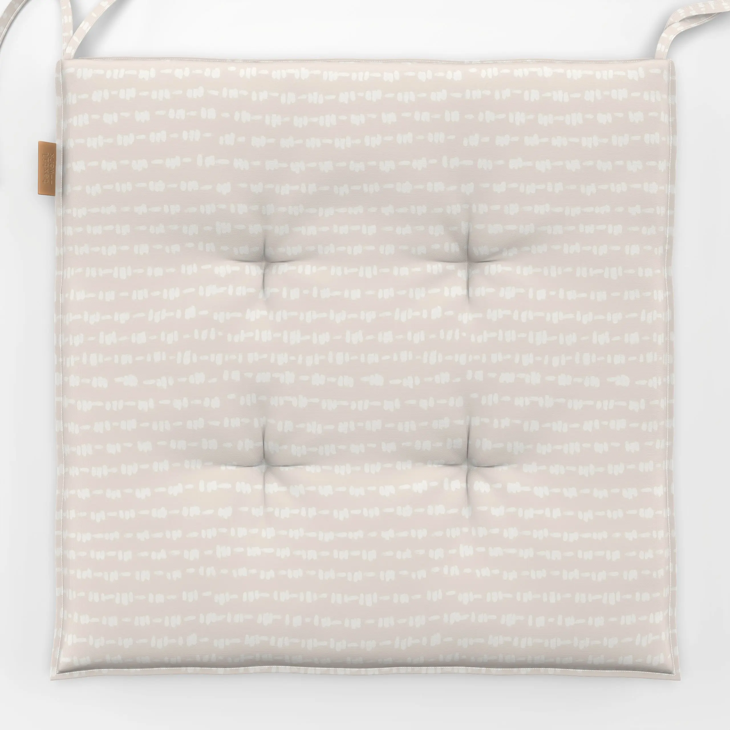 Sitzkissen Ministreifen-Beige Kollektion - Frühling, Symbole & Muster - von „Kathrin Löffler"; Textur, beige, minimalistisch...