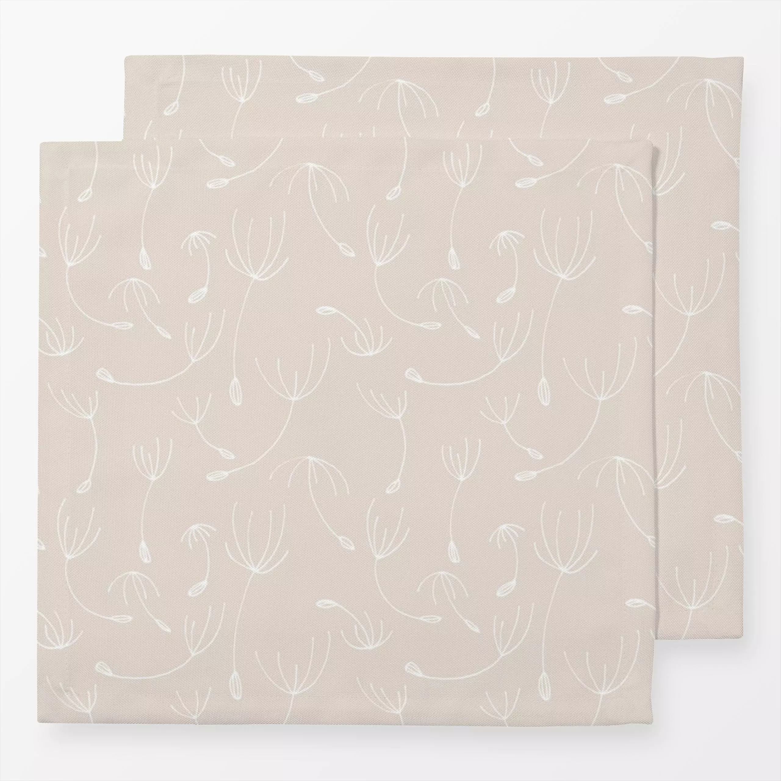 Servietten Pusteblume 3 Beige - Blumen & Florales, Pflanzen & Botanik - von „Primus Pattern"; Trockenblumen, Blumen, Pustebl...