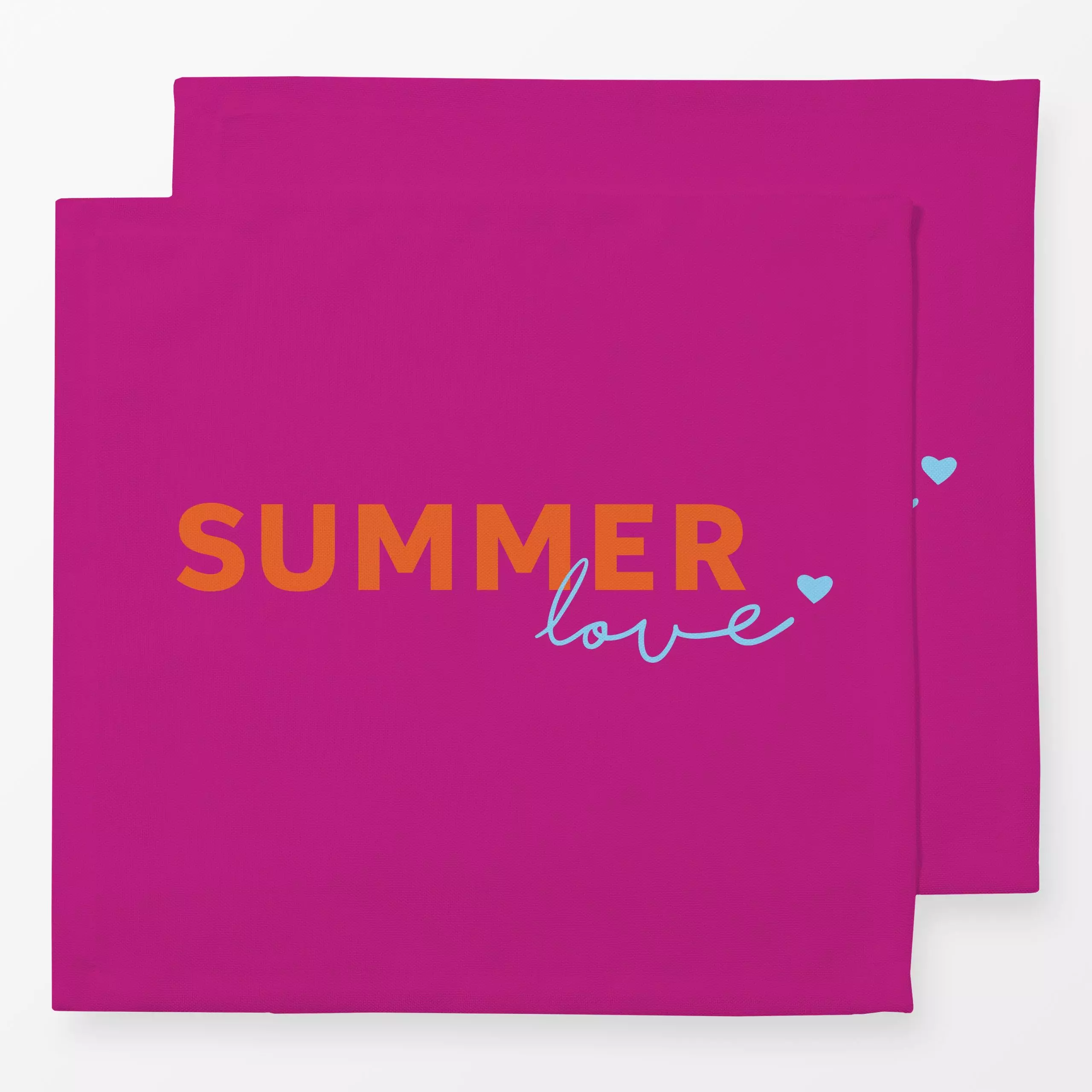 Servietten Summer love pink - Sommer, Sprüche & Schriftzüge - von „Carolin Vonhoff"; Love, Liebe, typografie, summer, Herz, ...