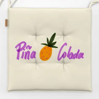 Sitzkissen Piña Colada Typo & Ananas