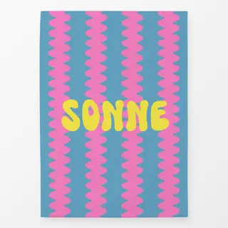Geschirrtücher Sonne Wellenstreifen Pink Blau