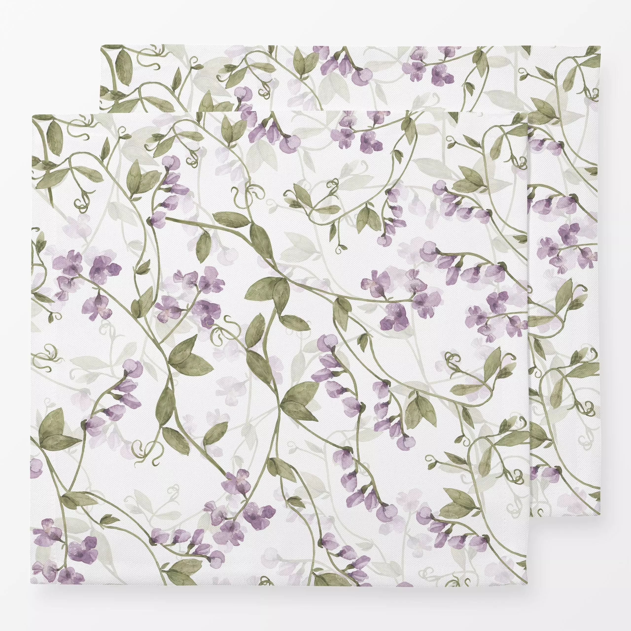 Servietten Erbsen im Garten - Blumen & Florales, Pflanzen & Botanik - von „Uta Naumann"; skandinavisch, Garten, Hygge, Somme...