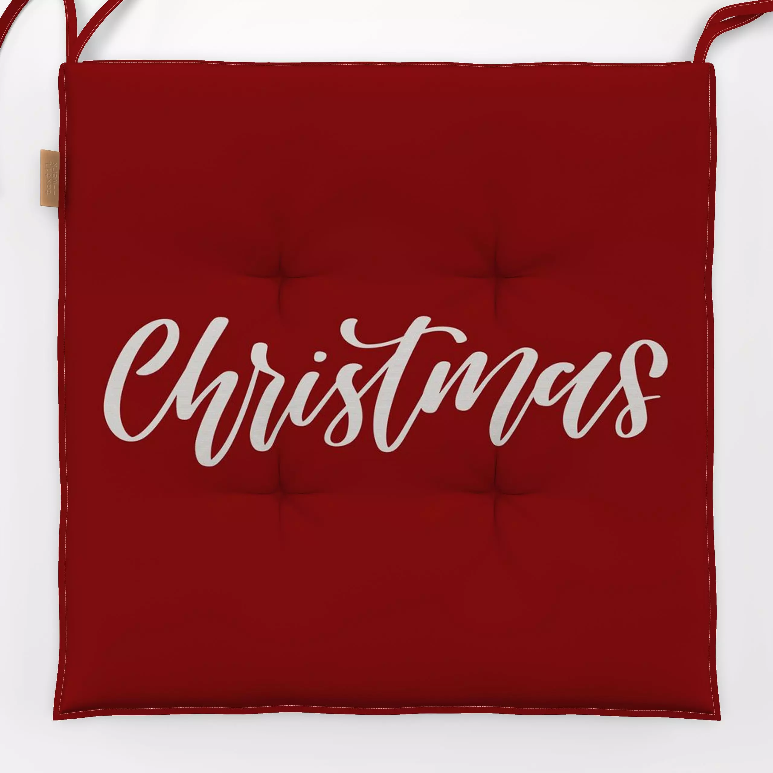 Sitzkissen Christmas Weihnachtsrot - Sprüche & Schriftzüge, Weihnachten, Retro & Vintage - von „Uta Naumann"; Retro, Merry C...