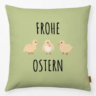 Kissen Frohe Ostern kleine Küken grün