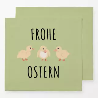 Servietten Frohe Ostern kleine Küken grün