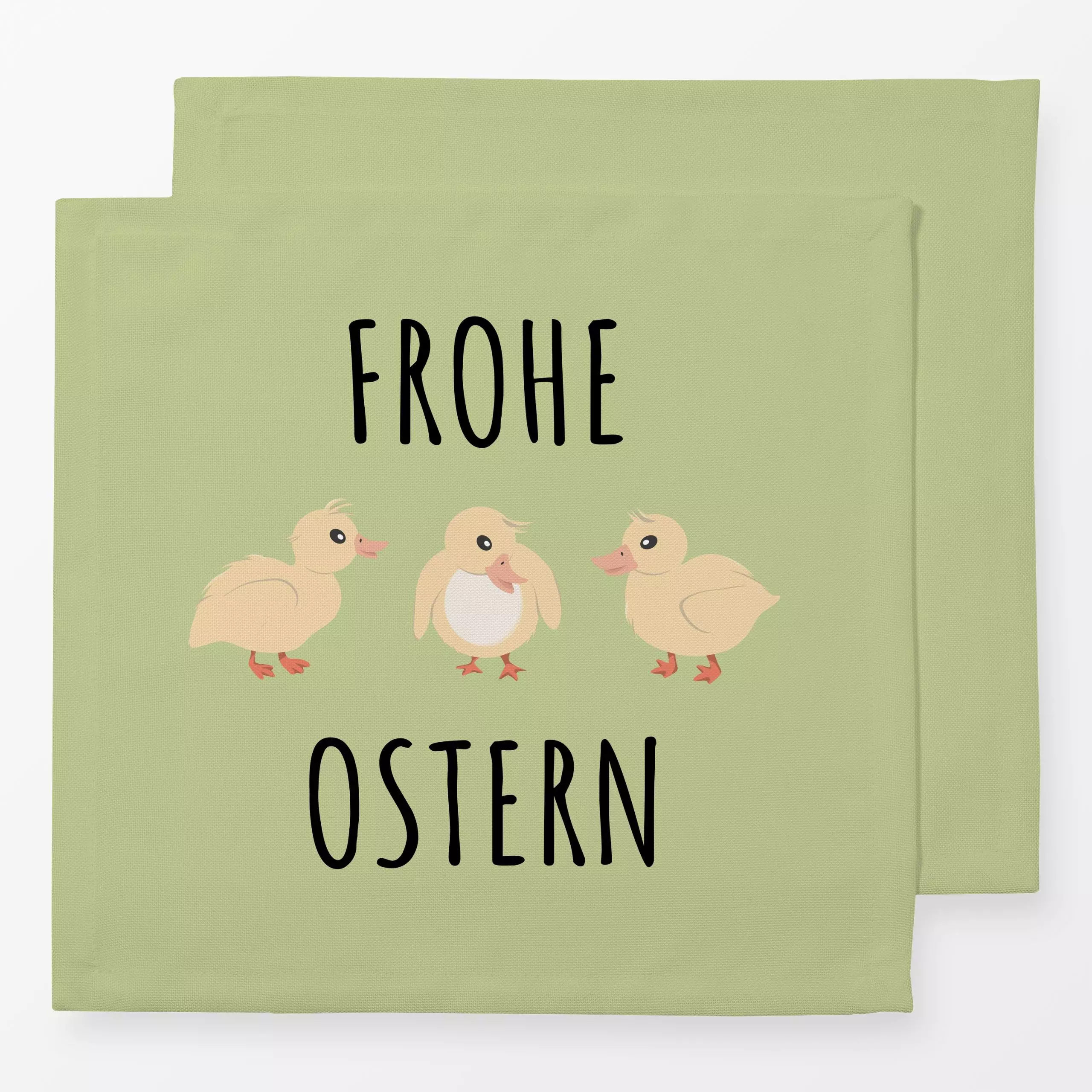 Servietten Frohe Ostern kleine Küken grün - Frühling, Tiere - von „Kantioler Design"; Haus - & Bauernhoftiere, Tiere, Ostern...