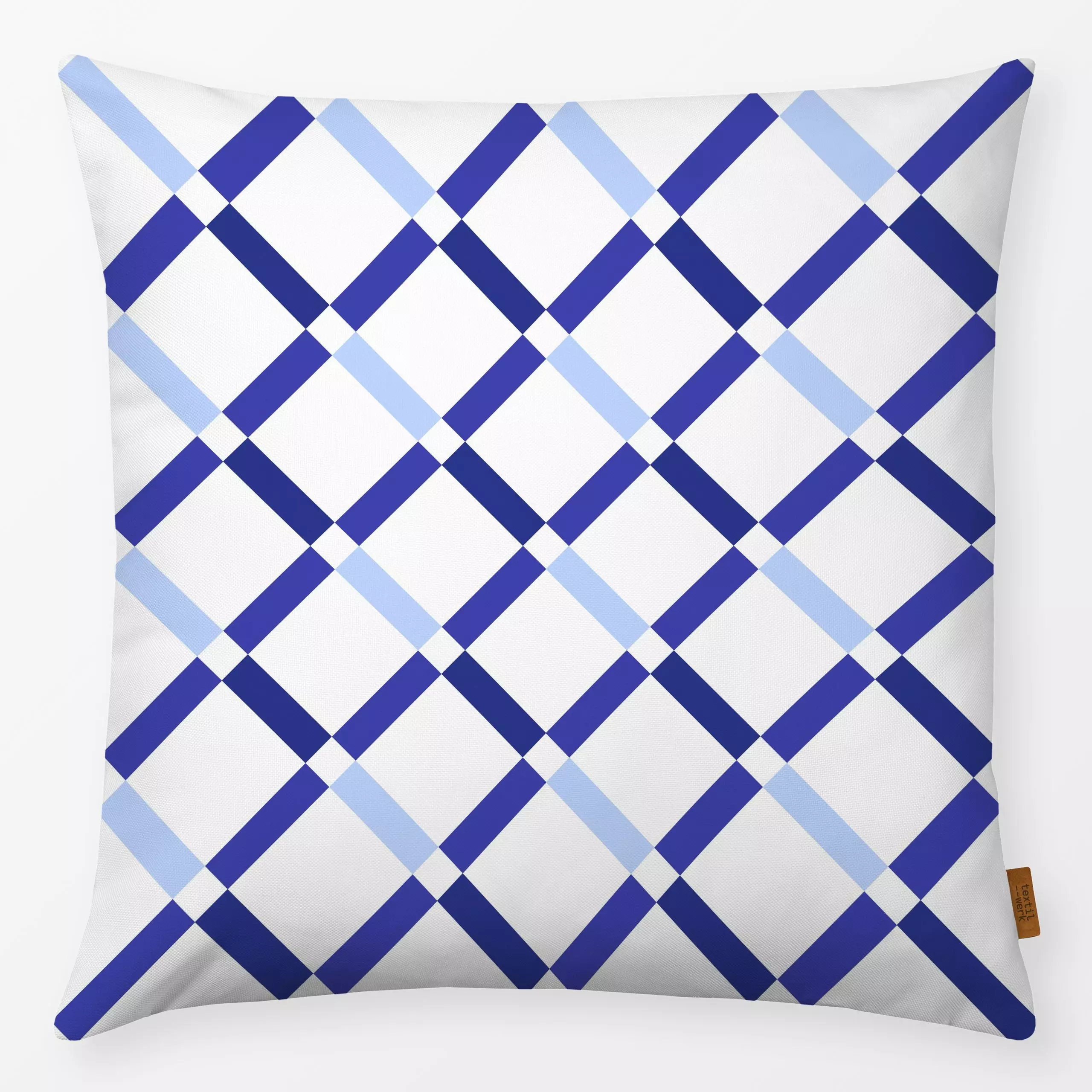 Kissen Portuguese Summer Azoren - Sommer, Symbole & Muster - von „Carolin Vonhoff"; Muster, Meer, Urlaub, blau, mediterran, ...