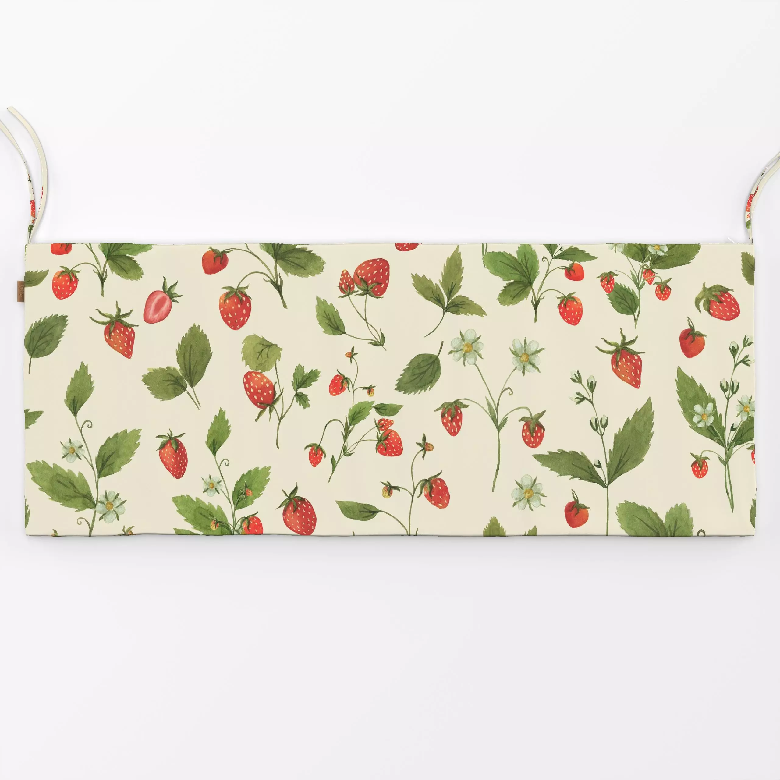 Bankauflage Wilde Erdbeeren Vanillegelb - Sommer - von „Andrea Haase"; Beeren, Erdbeeren, Mittsommer, Aquarellmalerei, Walde...