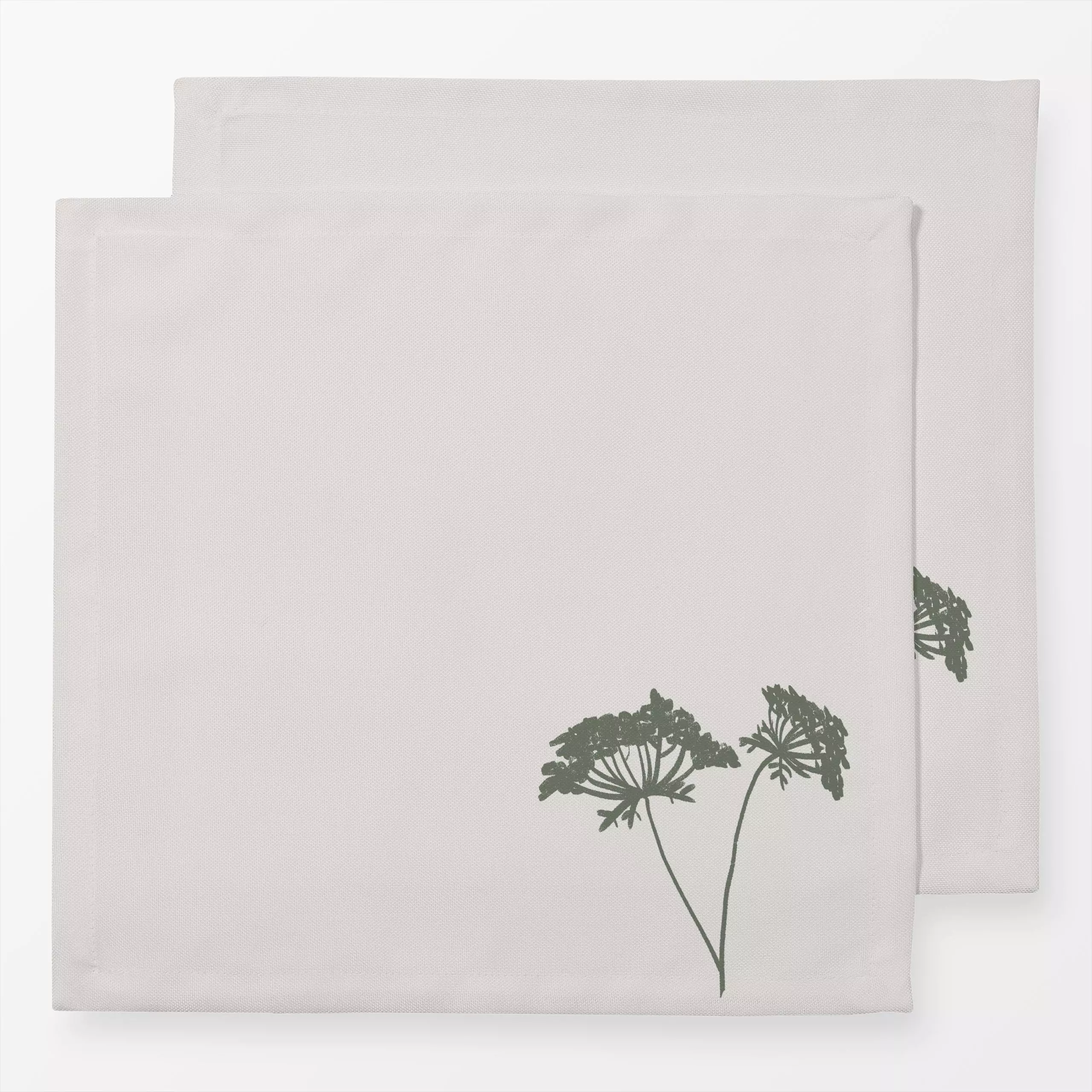 Servietten Wilde Möhre Pur Grün Hell - Blumen & Florales - von „textilwerk x hejmelig"; Trockenblumen, beige, Sommer, hejmel...