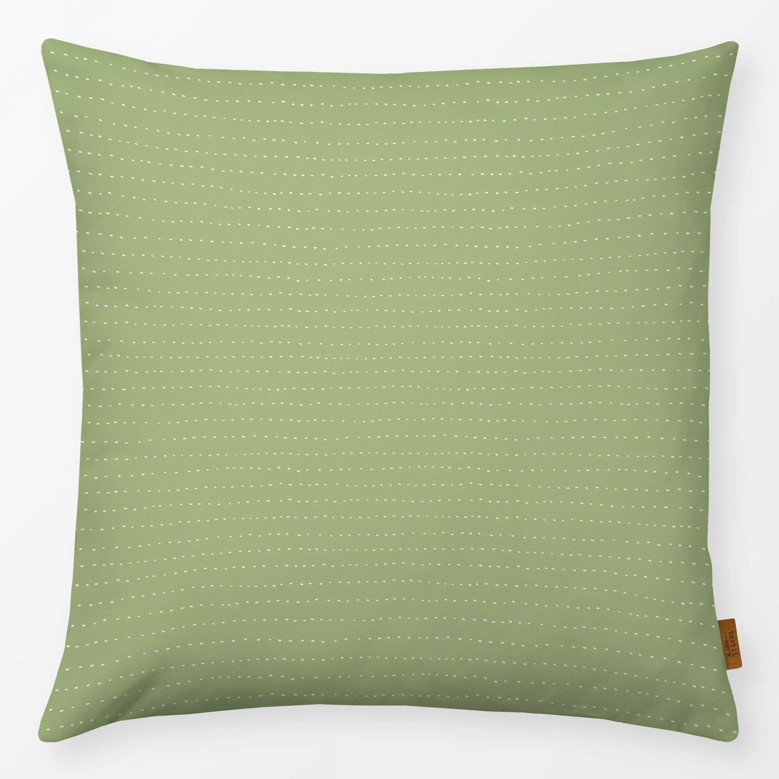 Kissen Streifen Striche grün beige - Frühling, Symbole & Muster - von „Kathrin Woo"; Muster, minimal, Linien, Streifen, Stri...